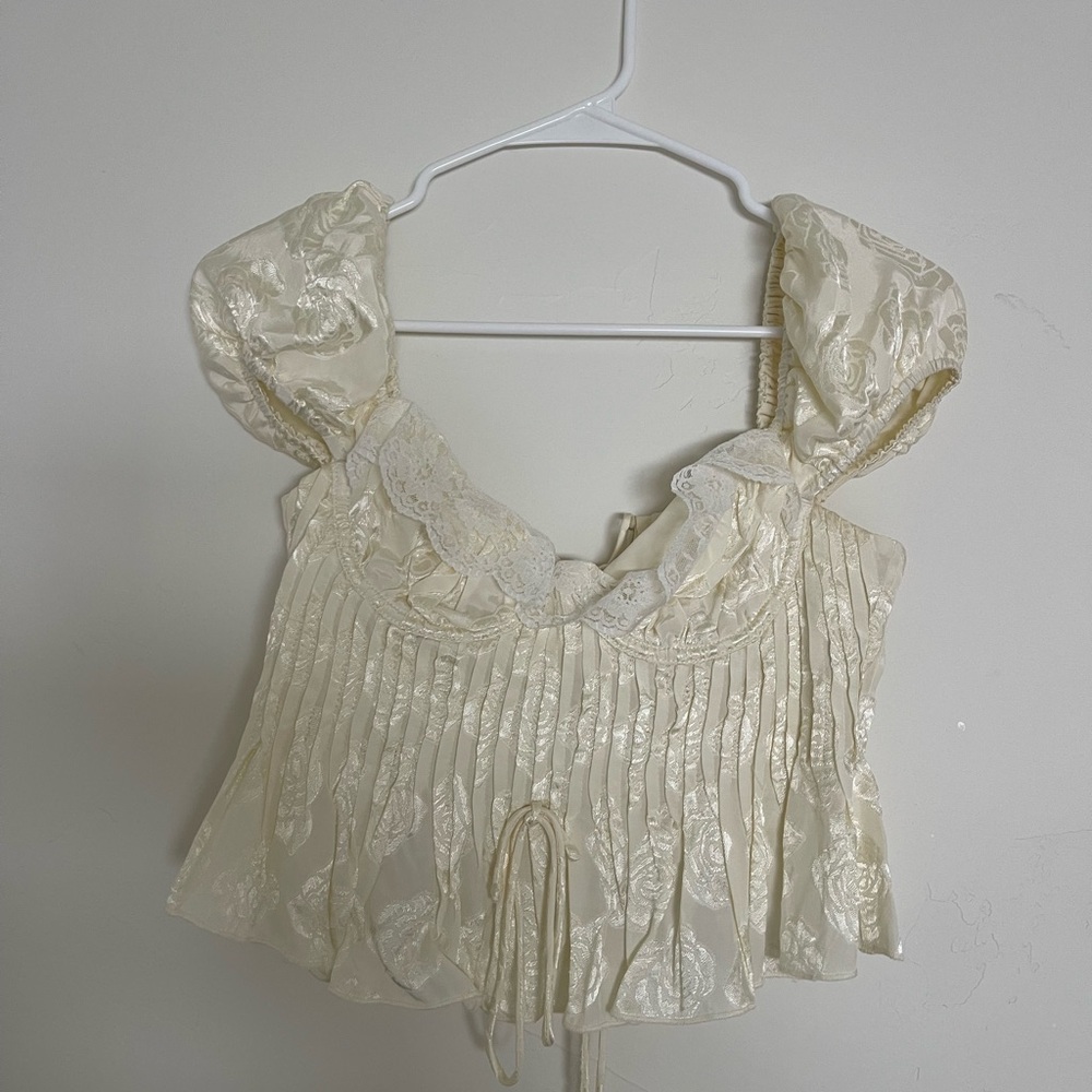 For Love & Lemons cream blouse. Never worn. Excellent condition.
